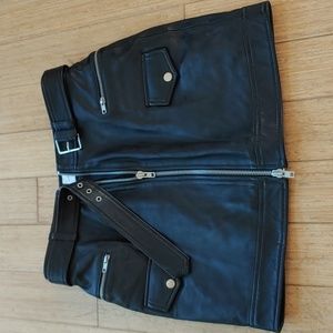 Rebecca Minkoff leather moto skirt